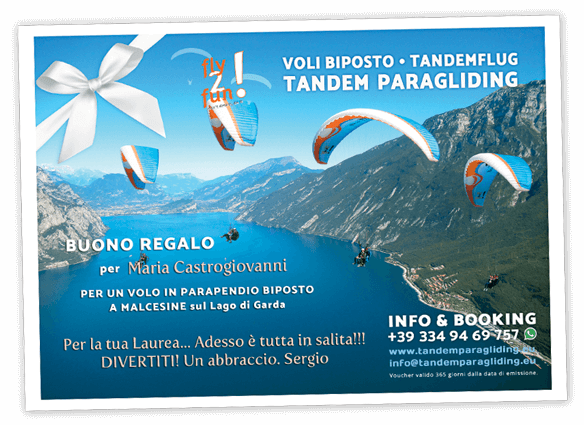 buono regalo parapendio biposto malcesine